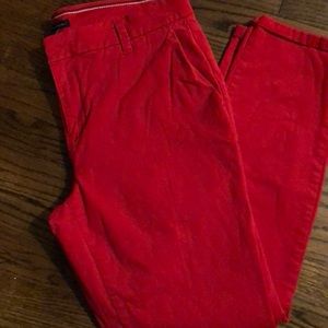 Tommy Hilfiger cropped red khakis